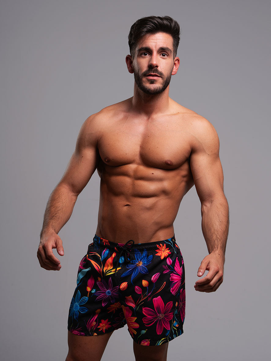 Neon Flowers Swim Shorts