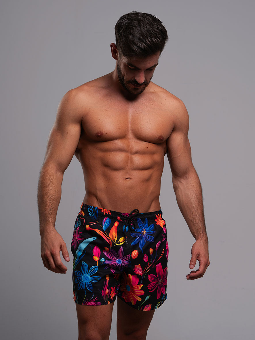 Neon Flowers Swim Shorts