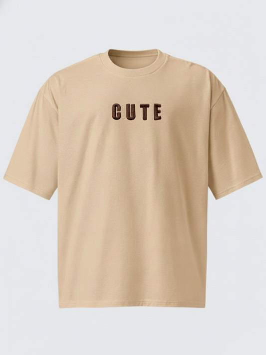 Cute Oversize Cream T-Shirt