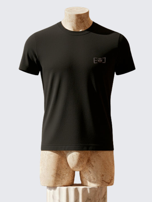 Premium Black T-Shirt with Embroidery Logo