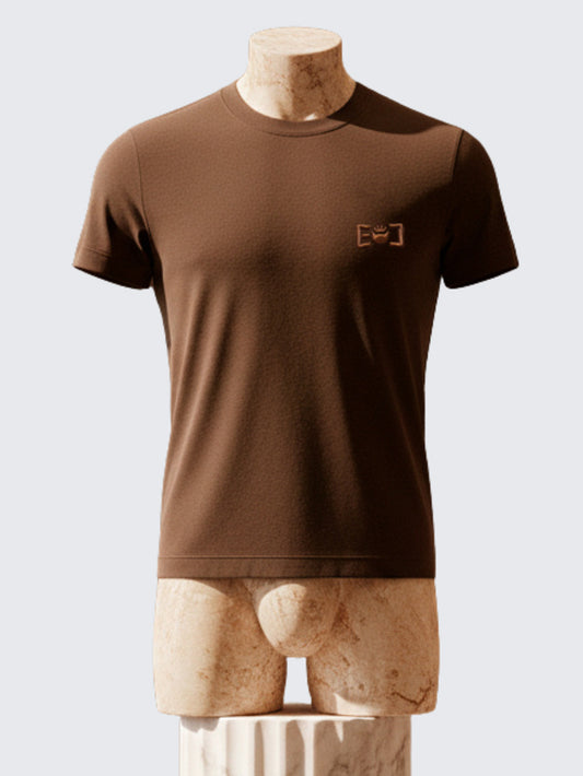 Premium Chocolate T-Shirt with Embroidery Logo