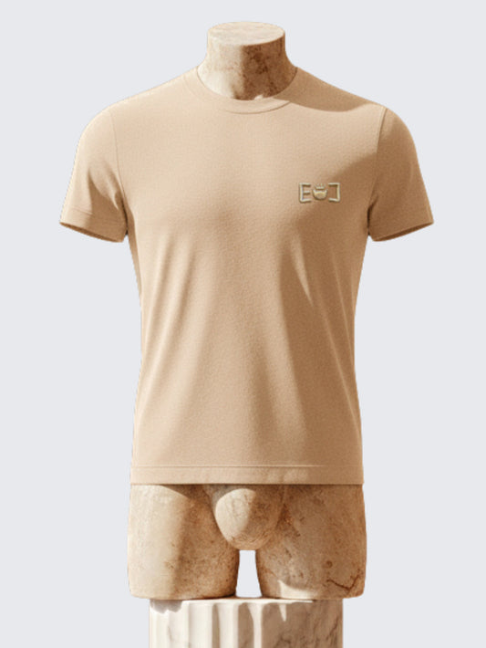 Premium Cream T-Shirt with Embroidery Logo