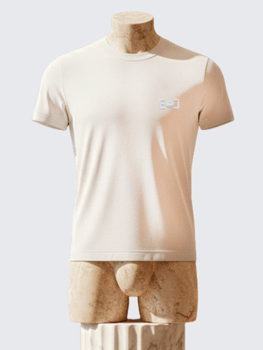 Premium White T-Shirt with Embroidery Logo