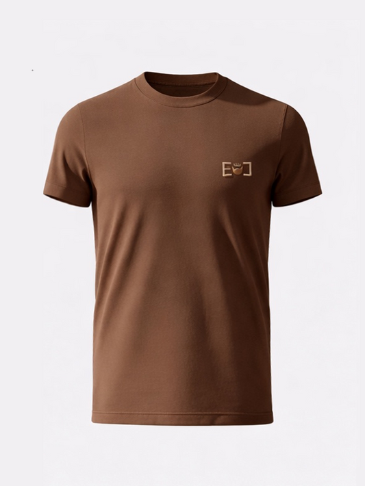 Premium Chocolate T-Shirt with Embroidery Logo