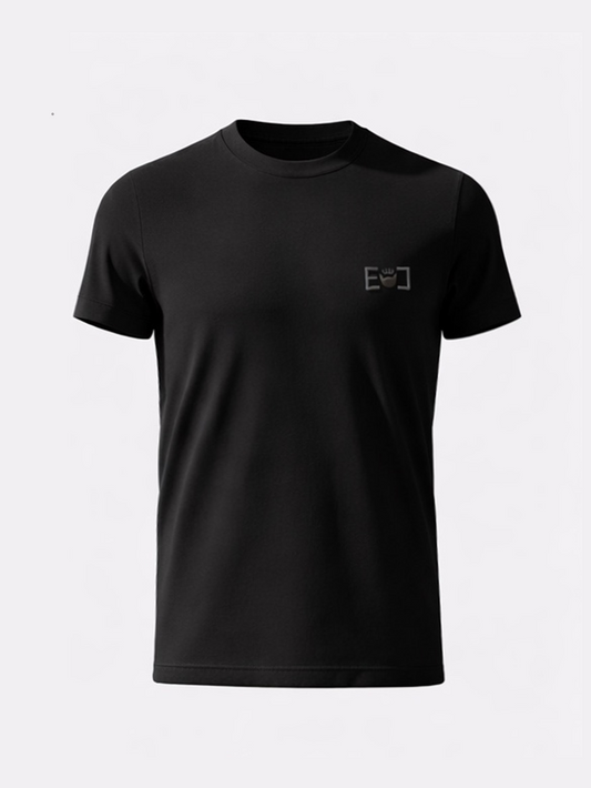 Premium Black T-Shirt with Embroidery Logo